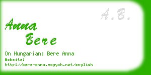 anna bere business card